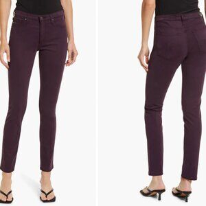 AG "The Prima Crop" Mid-Rise Cigarette Ankle Jeans, Navy Blue